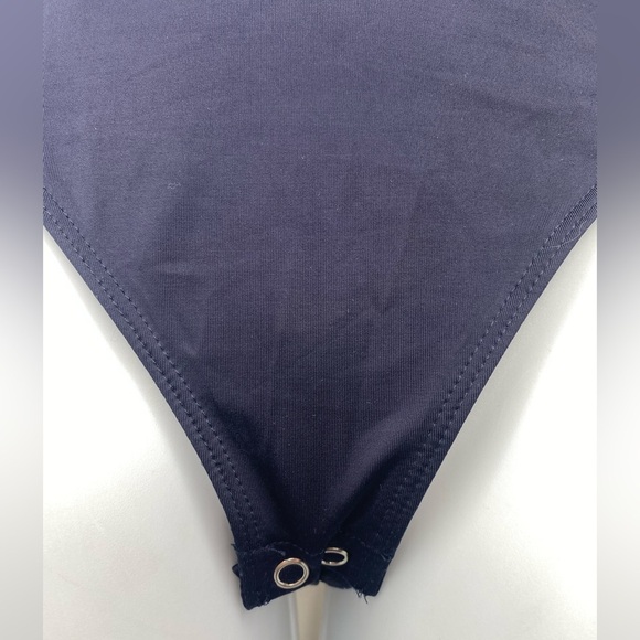 EXPRESS NWT Body Contour Compression One-Shoulder Navy Bodysuit. - Picture 7 of 8